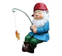 Fishing Gnome Funny | Resin Little Fishing Guy Gnome Ornament Outdoor Garde
