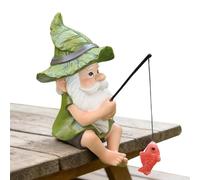 Fishing Gnomes Outdoor, Cute Funny Weather Resistant, Resin Dwarf Koi Fish Garden Decor For Patio Lawn Backyard Outdoor Indoor Living Room Bedroom Ornament Statue Gift For Garden Lovers Home Display