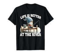 Fishing Grandpa Gnome For Dad Life Is Better At The River Camiseta