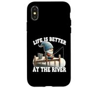 Fishing Grandpa Gnome For Dad Life Is Better At The River Carcasa para iPhone X/XS