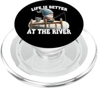 Fishing Grandpa Gnome For Dad Life Is Better At The River PopSockets PopGrip para MagSafe