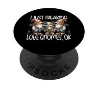 Fishing Graphic For Women and Men Who Freaking Love Gnomes PopSockets PopGrip Adhesivo