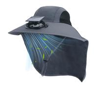 Fishing Hat - Solar Fan Hat UV Protection Outdoor Sun Cap, Wide Brim Breathable Headwear Neck Flap | Cooling Summer Cap For Men Dad Travel Camping Hiking Gardening Beach Mowing Yard Work Landscaping