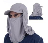 Fishing Hat Summer UPF 50 UV Protection Outdoor Hiking Jungle Mountain Sun Mens Quick Dry Baseball Cap Face Neck Cover Flap Waterproof Breathable caps Flap Hats for Men Women New Unisex New Light Gray