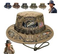 Fishing is a Way of Life Boonie Hat,Sunshade Patriotic Bass Bucket Caps