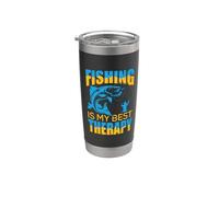 Fishing Is My Best Therapy Fishing Lovers Outdoor Fisher Vaso térmico de acero inoxidable de doble pared