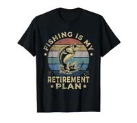 Fishing Is My Retirement Plan Cool Fishing Graphic Fisherman Camiseta gráfica económica, Hombre, Negro, XL