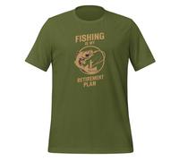 Fishing is My Retirement Plan Fishing Enthusiasts - Camiseta unisex para adultos, verde oliva, M