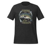 Fishing is My Therapy - Camiseta unisex para adultos con cita divertida para amantes de la pesca, Gris Oscuro Heather, 4XL