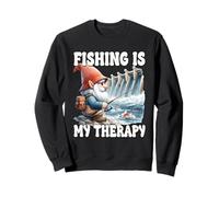 Fishing Is My Therapy Fisherman Grandpa Gnome For Anglers Sudadera