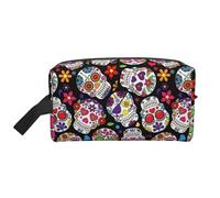 Fishing Lake Fishermen - Bolsa de almacenamiento con estampado de pescadores, bolsa de aseo de viaje duradera, bolsa organizadora portátil de maquillaje y cosméticos con cremallera, Dead Sugar Horror