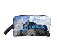 Fishing Lake Fishermen - Bolsa de almacenamiento con estampado de pescadores, bolsa de aseo de viaje duradera, bolsa organizadora portátil de maquillaje y cosméticos con cremallera, Tractor agrícola