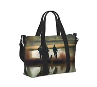 Fishing Lake Fishermen - Bolsa de mano portátil plegable para viajes, viajes, gimnasio, vacaciones