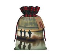 Fishing Lake Fishermen - Bolsas reutilizables con cordón para regalo para vacaciones, cumpleaños, bodas, fiestas