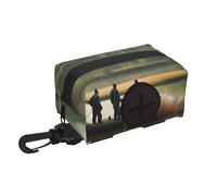 Fishing Lake Fishermen - Dispensador de bolsas para excrementos de perro, bolsa pequeña con cremallera y clip de mosquetón