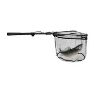 Fishing Landing Net - 90cm Telescopic Handle, Foldable Fish Net with Rubber Mesh, Retractable Pole, Ideal Catcher Tool for Bass, Trout, Salmon, Catfish, Crab, Shrimp, Lobster