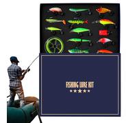 Fishing Lure Kit - 14-Piece Bait Gift Set, Artificial Fishing Lure and Gear Kit | Christmas Fish Tackle Gift Pack for Freshwater & Saltwater Use, Ideal for Outdoor River, Lake, Pond, Vacation, Trips