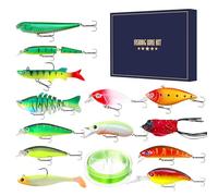 Fishing Lure Set - Artificial Bass Lures Kit | Complete Fishing Gear Kit For Saltwater & Freshwater - Ideal For River, Lake, Pond, Outdoor Trips, Vacations, Family, & Night Adventures