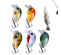 Fishing Lures - 5pc Mini Crankbait Swimbaits For Bass Trout Fish | Mini Crankbaits | Artificial Rocking Swimbaits, Portable For Bass, Trout, Catfish And Pond Casting Outdoors