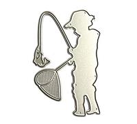 Fishing Man Metal cortadoras de peces repujado plantillas para fotos scrapbooking decoración metal palitos de corte ocio hombre troquelado para hacer tarjetas