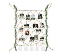 Fishing Net Photo Display,39.4x39.4 Inch Fish Net Party Decorations,Photo Display Frames with Clips - for Wedding Birthday Party School Dorm Home Living Room Bedroom Balcony