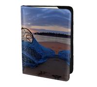 Fishing Netc - Funda de piel para tarjetas, accesorios de viaje, funda para pasaporte para mujeres y hombres, Negro -, Talla única
