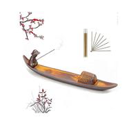 Fishing Old Man Ceramic Incense Burner - Handmade Japanese Incense Sticks Holder - Ideal for Home Decor and air Fresh