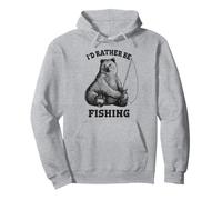 Fishing Pole Bear I'D Rather Be Fishing Funny Outdoors Sudadera con Capucha