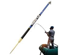 Fishing Pole for Adults, Saltwater Fishing Rod, Fishing Pole, Travel-Friendly and Lightweight Fishing Pole for and Saltwater Adventures, Gold and Blue