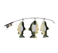 Fishing Pole Frame, Angler Memory Display, Rustic Wall Decor with Rod Design, Lake Cabin Accent for Living Room, Bedroom, Entrance, Study, Home Retreat Use, 9.84x5.91x0.79 inches