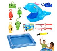 Fishing Pool Toy, Inflatable Fish Game, Secure Hand Pump, Party Favor Utility, Organized Home Bathtub Kiddie Entertainment, Reliable Outdoor Water Play Supply for Kids, Boys, Girls