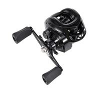 Fishing Reel - Black Baitcaster Equipment, Portable Metal Casting Device with Smooth Drag Adjustment System, Precision Line Control Function, Ideal for Anglers Freshwater Saltwater Trips