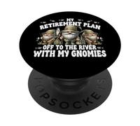 Fishing Retirement Plan Off To The River with My Gnomies PopSockets PopGrip Adhesivo