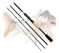 Fishing Rod - 4 secciones Fiberglass Pole for River and Lake, Sensitive Tip Build with Compact Travel Size, Angler Tool for Stream, Kayak, Ice, Bass, Freshwater, Saltwater