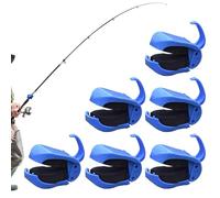 Fishing Rod Holder Clip - 6-Piece Anti-Slip Reutilizable Multifunction Fishing Rod Clips, Secure Support for Seawater, Río, Lake, Stream, Jigging, Trolling or Casting