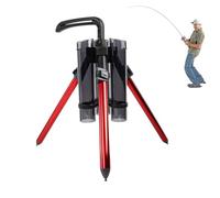 Fishing Rod Holder - Floor Standing Fishing Pole Rack | Portable Tripod Rod Stand For 3 Rods, Foldable Aluminum with Adjustable Extension For Garage Boats Surf Beach Trout Bass ,Bait , Reels