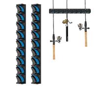 Fishing Rod Holder, Wall Mount Rack Organizer, 16,93 x 1,97 pulgadas Vertical Pole Holds Up To 18 Rods Combos, Secure Garage Storage for Fishing Gear Fits 3 19 mm Diámetro Rods