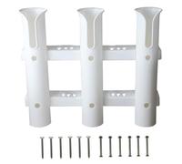 Fishing Rod Holders, 3 Pole Scratch-Resistant Rod Holders for Boat with Buckle & Screws, Fishing Accessories for Outdoor, White