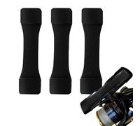 Fishing Rod Reel Seat Cover - Silicone 5.5x1.4cm | Soft Silicone Reel Seat Protector 3 Piece Set, Anti Collision Fishing Rod Base Cover | For Baitcasting Saltwater Lake River Boat Shore Fishings Use