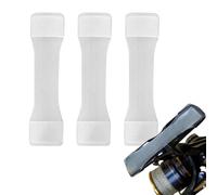 Fishing Rod Reel Seat Cover - Silicone 5.5x1.4cm | Soft Silicone Reel Seat Protector 3 Piece Set, Anti Collision Fishing Rod Base Cover | For Baitcasting Saltwater Lake River Boat Shore Fishings Use