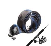 Fishing Rod Sleeve - Rod Sock Cover for Anglers Fishermen Travel Protection | Braideds PET Mesh, Expandable Anti TanglesFishing Rods Protector Guide Ring Safe Storage Sleeve for Saltwater Freshwater