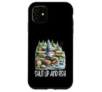 Fishing Scene Gnome Nature Graphic For Men Shut Up And Fish Carcasa para iPhone 11
