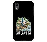 Fishing Scene Gnome Nature Graphic For Men Shut Up And Fish Carcasa para iPhone XR