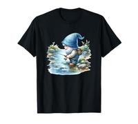 Fishing Scene With Fisherman Gnome Grandpa For Fishing Lover Camiseta