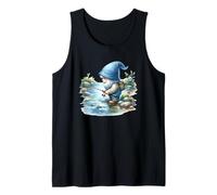 Fishing Scene With Fisherman Gnome Grandpa For Fishing Lover Camiseta sin Mangas