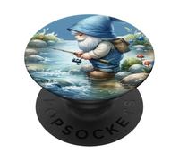 Fishing Scene With Fisherman Gnome Grandpa For Fishing Lover PopSockets PopGrip Adhesivo