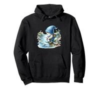 Fishing Scene With Fisherman Gnome Grandpa For Fishing Lover Sudadera con Capucha