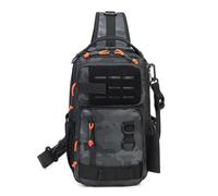 Fishing Sling Bag, Water-Resistant Tactical Chest Pack with Multiple Compartments and Gear Loops, Lightweight Crossbody Bag for Fishing, Hiking, Cycling and Travel