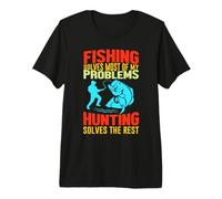 Fishing Solves Most of My Problems Outdoor Fisher Fishermen Camiseta Premium