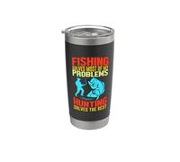 Fishing Solves Most Of My Problems Outdoor Fisher Fishermen Vaso térmico de acero inoxidable de doble pared